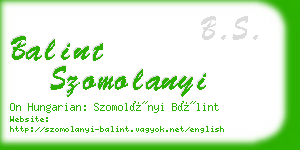 balint szomolanyi business card